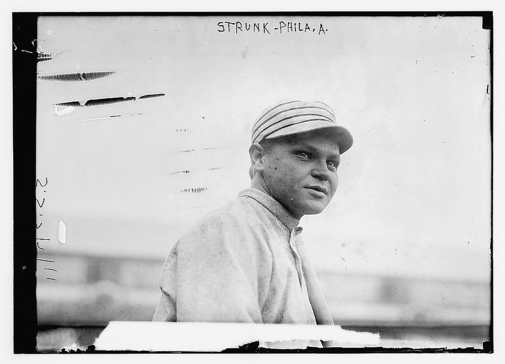 Original 1910s glass-plate photo of a baseball player
